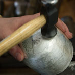 Charlotte Tollyfield at work in her studio at Yorkshire Art Space’ Persistence Works in Sheffield 2017 